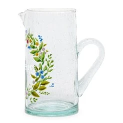 Carafe | COURONNE DE FLEURS : BONHEUR -Atelier Élégance Pas Cher Magasin CARAFE GLASS COURONNE DE FLEURS BONHEUR SIDE
