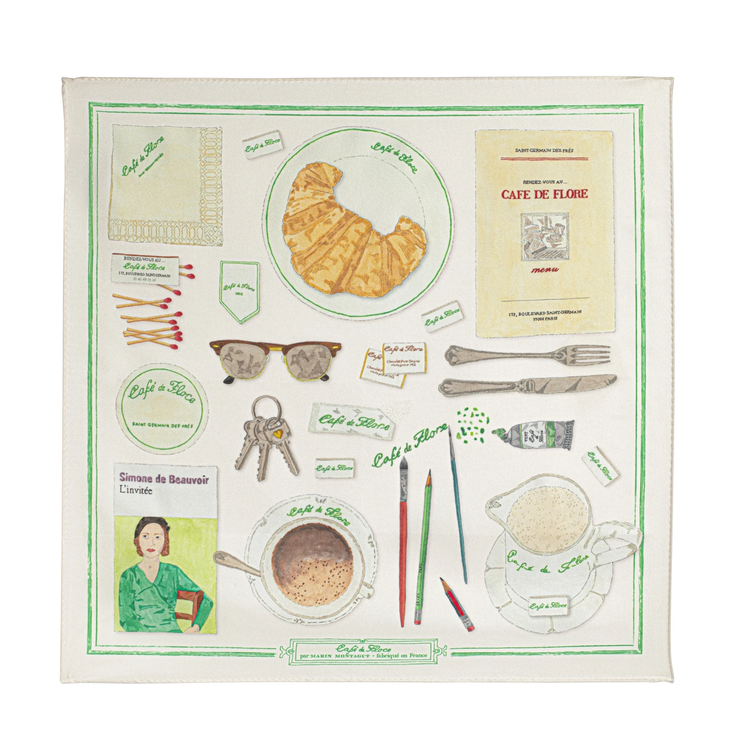 Foulard | CAFÉ DE FLORE ÉCRU 1 Foulard | CAFÉ DE FLORE ÉCRU