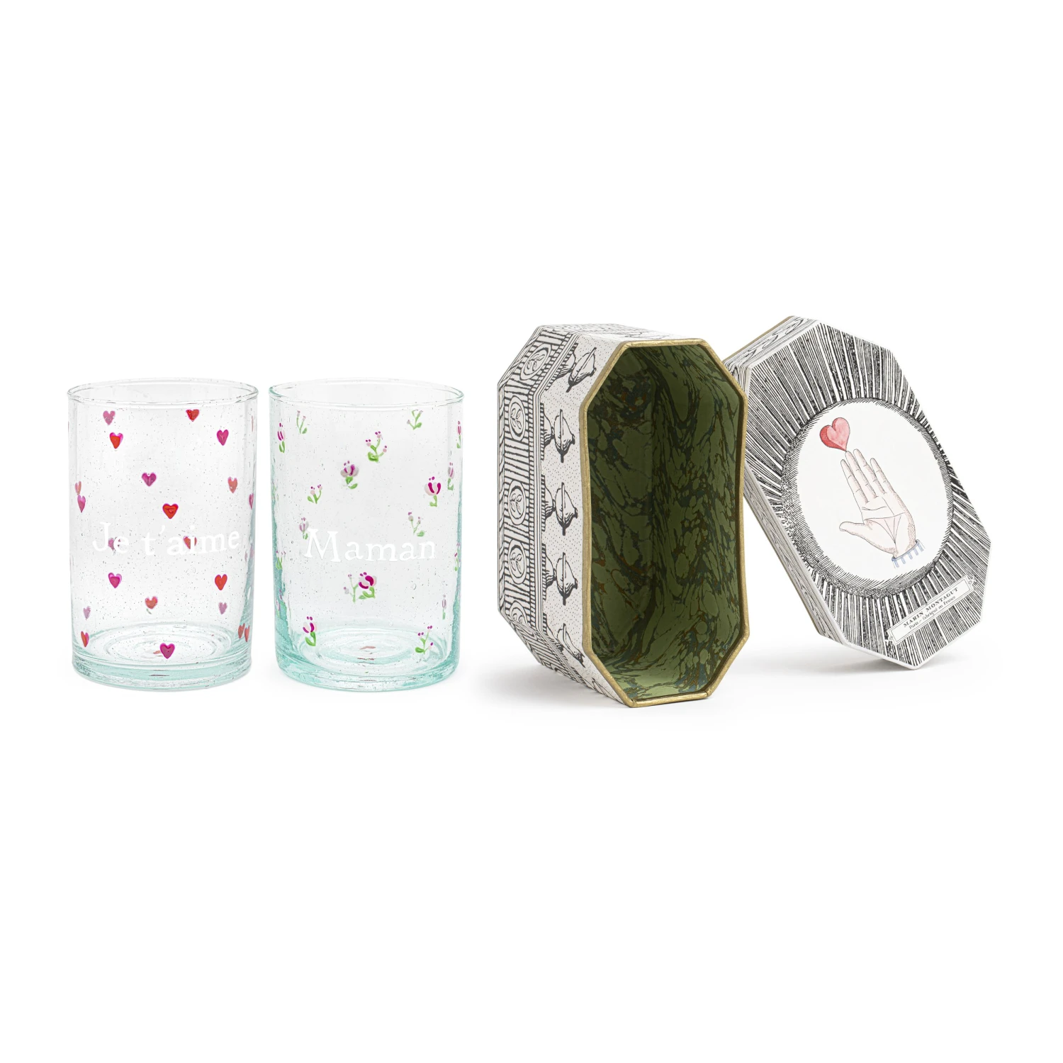 Coffret De Verres | JE T'AIME + MAMAN 2 Coffret De Verres | JE T'AIME + MAMAN – Image 2