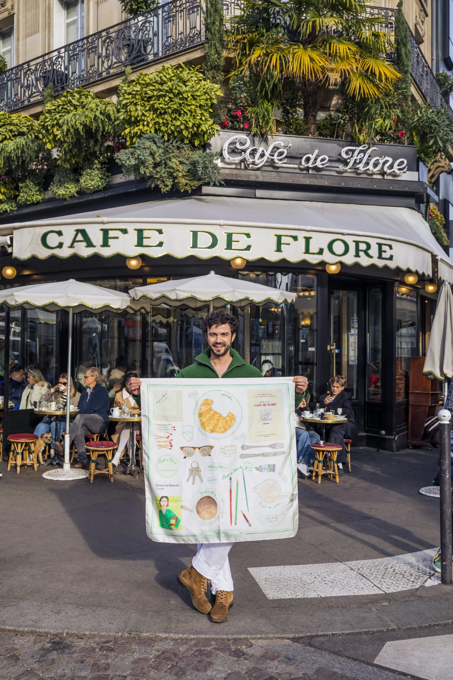 Foulard | CAFÉ DE FLORE ÉCRU 2 Foulard | CAFÉ DE FLORE ÉCRU – Image 2