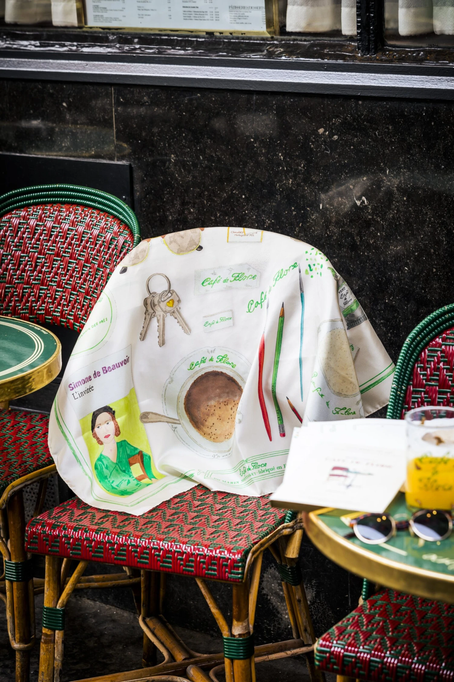 Foulard | CAFÉ DE FLORE ÉCRU 3 Foulard | CAFÉ DE FLORE ÉCRU – Image 3