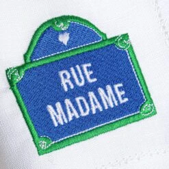 Serviette En Lin Brodée | RUE MADAME -Atelier Élégance Pas Cher Magasin NAPKIN CLOSE UP RUE MADAME